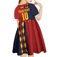 Custom Spain Football 2024 Go Champion Kid Short Sleeve Dress - Wonder Print Shop
