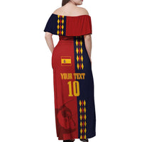Custom Spain Football 2024 Go Champion Off Shoulder Maxi Dress - Wonder Print Shop