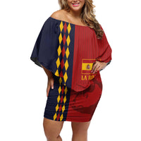 Custom Spain Football 2024 Go Champion Off Shoulder Short Dress - Wonder Print Shop