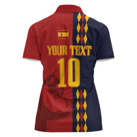 Custom Spain Football 2024 Go Champion Women Polo Shirt - Wonder Print Shop