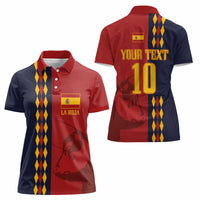 Custom Spain Football 2024 Go Champion Women Polo Shirt - Wonder Print Shop