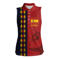 Custom Spain Football 2024 Go Champion Women Sleeveless Polo Shirt - Wonder Print Shop