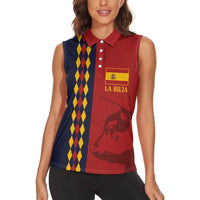 Custom Spain Football 2024 Go Champion Women Sleeveless Polo Shirt - Wonder Print Shop