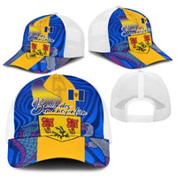 Barbados Emancipation Day Baseball Net Cap Coat of Arms and Map National Flag Style - Wonder Print Shop