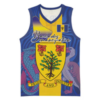 Personalised Barbados Emancipation Day Basketball Jersey Coat of Arms and Map National Flag Style - Wonder Print Shop