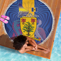 Barbados Emancipation Day Beach Blanket Coat of Arms and Map National Flag Style - Wonder Print Shop