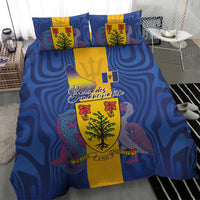 Barbados Emancipation Day Bedding Set Coat of Arms and Map National Flag Style - Wonder Print Shop