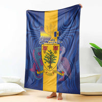 Barbados Emancipation Day Blanket Coat of Arms and Map National Flag Style - Wonder Print Shop