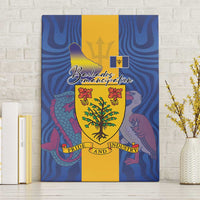 Barbados Emancipation Day Canvas Wall Art Coat of Arms and Map National Flag Style - Wonder Print Shop