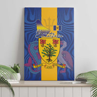 Barbados Emancipation Day Canvas Wall Art Coat of Arms and Map National Flag Style - Wonder Print Shop