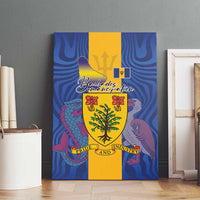 Barbados Emancipation Day Canvas Wall Art Coat of Arms and Map National Flag Style - Wonder Print Shop