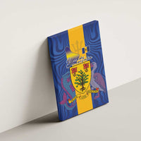Barbados Emancipation Day Canvas Wall Art Coat of Arms and Map National Flag Style - Wonder Print Shop