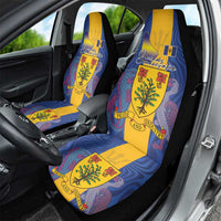 Barbados Emancipation Day Car Seat Cover Coat of Arms and Map National Flag Style - Wonder Print Shop