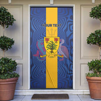 Personalised Barbados Emancipation Day Door Cover Coat of Arms and Map National Flag Style - Wonder Print Shop