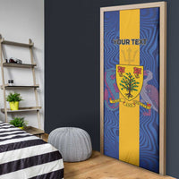 Personalised Barbados Emancipation Day Door Cover Coat of Arms and Map National Flag Style - Wonder Print Shop