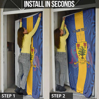 Personalised Barbados Emancipation Day Door Cover Coat of Arms and Map National Flag Style - Wonder Print Shop