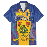 Personalised Barbados Emancipation Day Family Matching Long Sleeve Bodycon Dress and Hawaiian Shirt Coat of Arms and Map National Flag Style - Wonder Print Shop