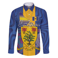 Personalised Barbados Emancipation Day Family Matching Summer Maxi Dress and Hawaiian Shirt Coat of Arms and Map National Flag Style - Wonder Print Shop