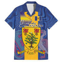 Personalised Barbados Emancipation Day Hawaiian Shirt Coat of Arms and Map National Flag Style - Wonder Print Shop