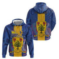 Personalised Barbados Emancipation Day Hoodie Coat of Arms and Map National Flag Style - Wonder Print Shop
