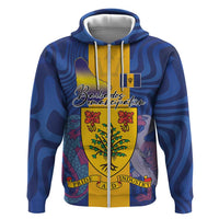 Personalised Barbados Emancipation Day Hoodie Coat of Arms and Map National Flag Style - Wonder Print Shop