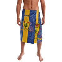 Personalised Barbados Emancipation Day Lavalava Coat of Arms and Map National Flag Style - Wonder Print Shop