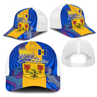 Barbados Emancipation Day Mesh Trucker Cap Coat of Arms and Map National Flag Style - Wonder Print Shop