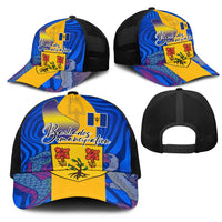 Barbados Emancipation Day Mesh Trucker Cap Coat of Arms and Map National Flag Style - Wonder Print Shop