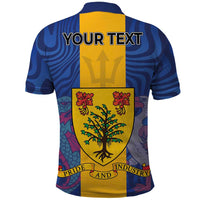 Personalised Barbados Emancipation Day Polo Shirt Coat of Arms and Map National Flag Style - Wonder Print Shop