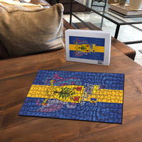 Barbados Emancipation Day Puzzle Coat of Arms and Map National Flag Style - Wonder Print Shop