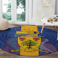 Barbados Emancipation Day Round Carpet Coat of Arms and Map National Flag Style - Wonder Print Shop