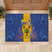 Barbados Emancipation Day Rubber Doormat Coat of Arms and Map National Flag Style - Wonder Print Shop