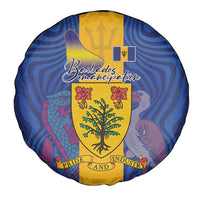 Barbados Emancipation Day Spare Tire Cover Coat of Arms and Map National Flag Style - Wonder Print Shop