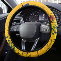 Barbados Emancipation Day Steering Wheel Cover Coat of Arms and Map National Flag Style - Wonder Print Shop