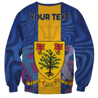 Personalised Barbados Emancipation Day Sweatshirt Coat of Arms and Map National Flag Style - Wonder Print Shop