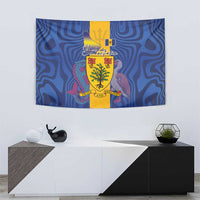 Barbados Emancipation Day Tapestry Coat of Arms and Map National Flag Style - Wonder Print Shop