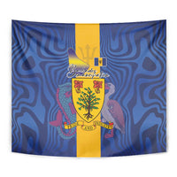 Barbados Emancipation Day Tapestry Coat of Arms and Map National Flag Style - Wonder Print Shop