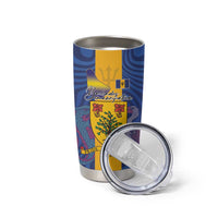 Barbados Emancipation Day Tumbler Cup Coat of Arms and Map National Flag Style - Wonder Print Shop