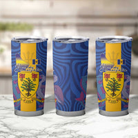 Barbados Emancipation Day Tumbler Cup Coat of Arms and Map National Flag Style - Wonder Print Shop