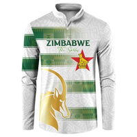 Custom Zimbabwe Rugby The Champions 2025 Button Sweatshirt The Gold Sables Version - Wonder Print Shop