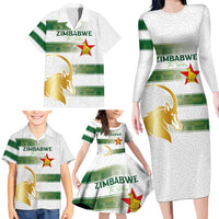 Custom Zimbabwe Rugby The Champions 2025 Family Matching Long Sleeve Bodycon Dress and Hawaiian Shirt The Gold Sables Version - Wonder Print Shop