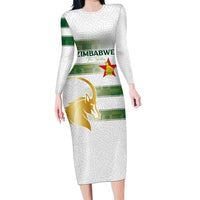 Custom Zimbabwe Rugby The Champions 2025 Family Matching Long Sleeve Bodycon Dress and Hawaiian Shirt The Gold Sables Version - Wonder Print Shop