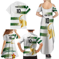 Custom Zimbabwe Rugby The Champions 2025 Family Matching Summer Maxi Dress and Hawaiian Shirt The Gold Sables Version - Wonder Print Shop