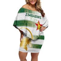 Custom Zimbabwe Rugby The Champions 2025 Off Shoulder Short Dress The Gold Sables Version - Wonder Print Shop