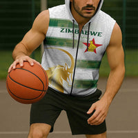Custom Zimbabwe Rugby The Champions 2025 Sleeveless Zip Hoodie The Gold Sables Version - Wonder Print Shop