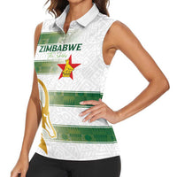Custom Zimbabwe Rugby The Champions 2025 Women Sleeveless Polo Shirt The Gold Sables Version - Wonder Print Shop