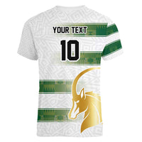 Custom Zimbabwe Rugby The Champions 2025 Women V-Neck T-Shirt The Gold Sables Version - Wonder Print Shop