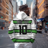Custom Zimbabwe Rugby Hoodie Geometric Chevron Wall Motif Stripes Style