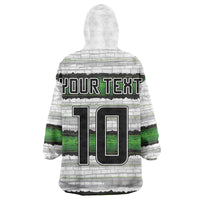 Custom Zimbabwe Rugby Kid Wearable Blanket Hoodie Geometric Chevron Wall Motif Stripes Style