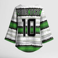 Custom Zimbabwe Rugby Kimono Sleeve Blouse Geometric Chevron Wall Motif Stripes Style